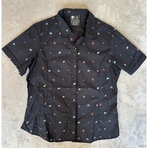 Taco Bell Black Button Down Merch Employee Shirt Hot Sauce Graphic Small